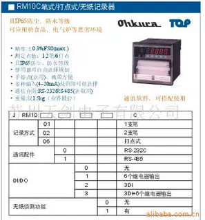 供应日本OHKURA大仓 6点记录仪 RM10C RM1006C