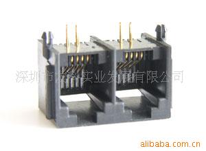 供应双联体623PCB, RJ11双联体电话插座
