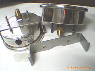 4寸轴向偏心支架压力表，0-350KG轴向不锈钢充油表,偏心压力表