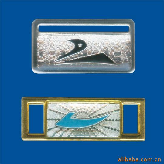 供应折光压纹金箔银箔纸滴塑胶金属鞋扣标、鞋饰品、鞋带扣