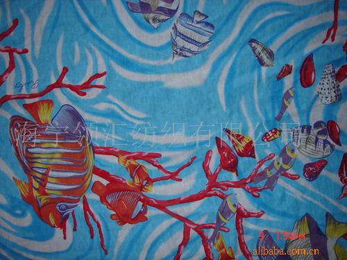 供应全棉印花氨纶汗布，印花人棉氨纶汗布