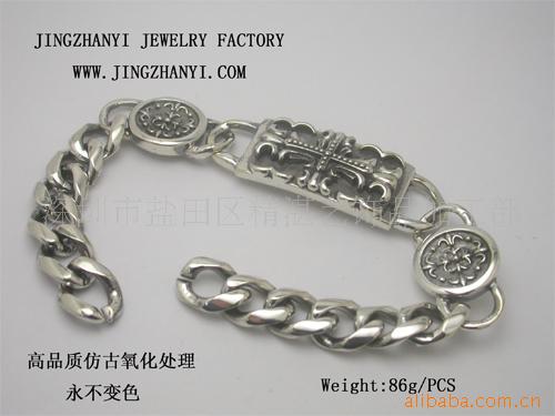 925银仿古银手链制造 电镀仿古手链设计制造 白铜手链仿古制造