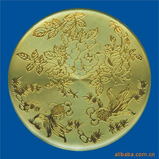 供应折光闪光金银箔滴塑保温口杯盖标贴