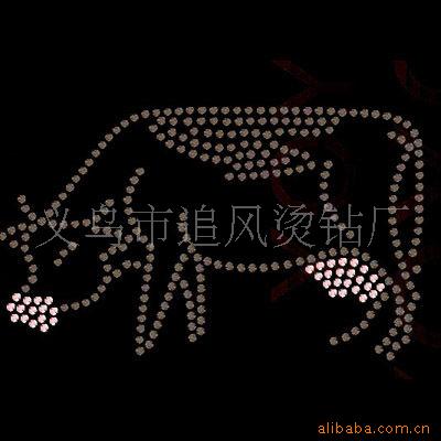 制作直销 DMC卡通动物烫图 裤口水钻烫钻 铝烫片烫图 烫钻图案