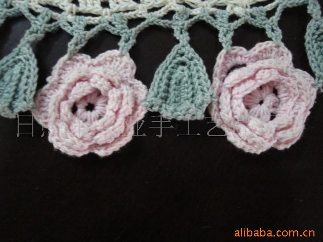 供应手钩花.手勾花.手钩花边．手工棉线花边．款式新品种全