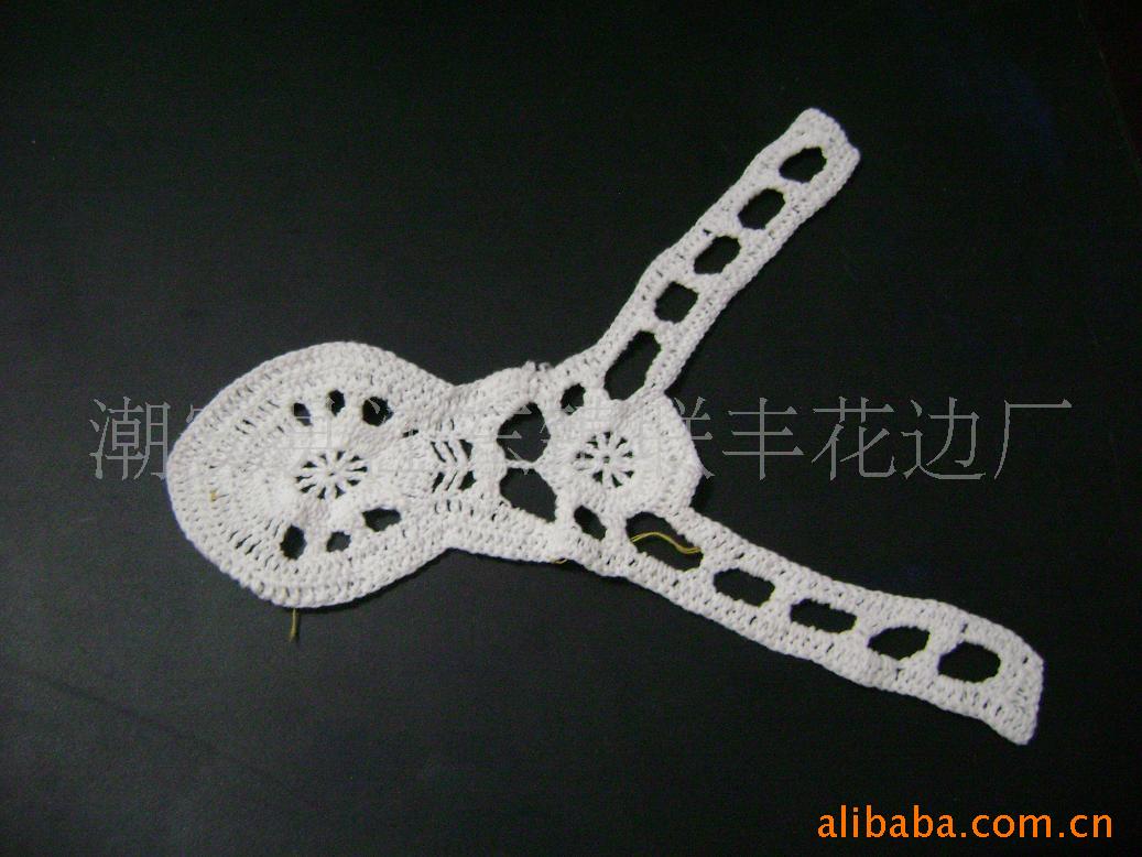 供应全棉手钩花边领花/手摇花边/中国结