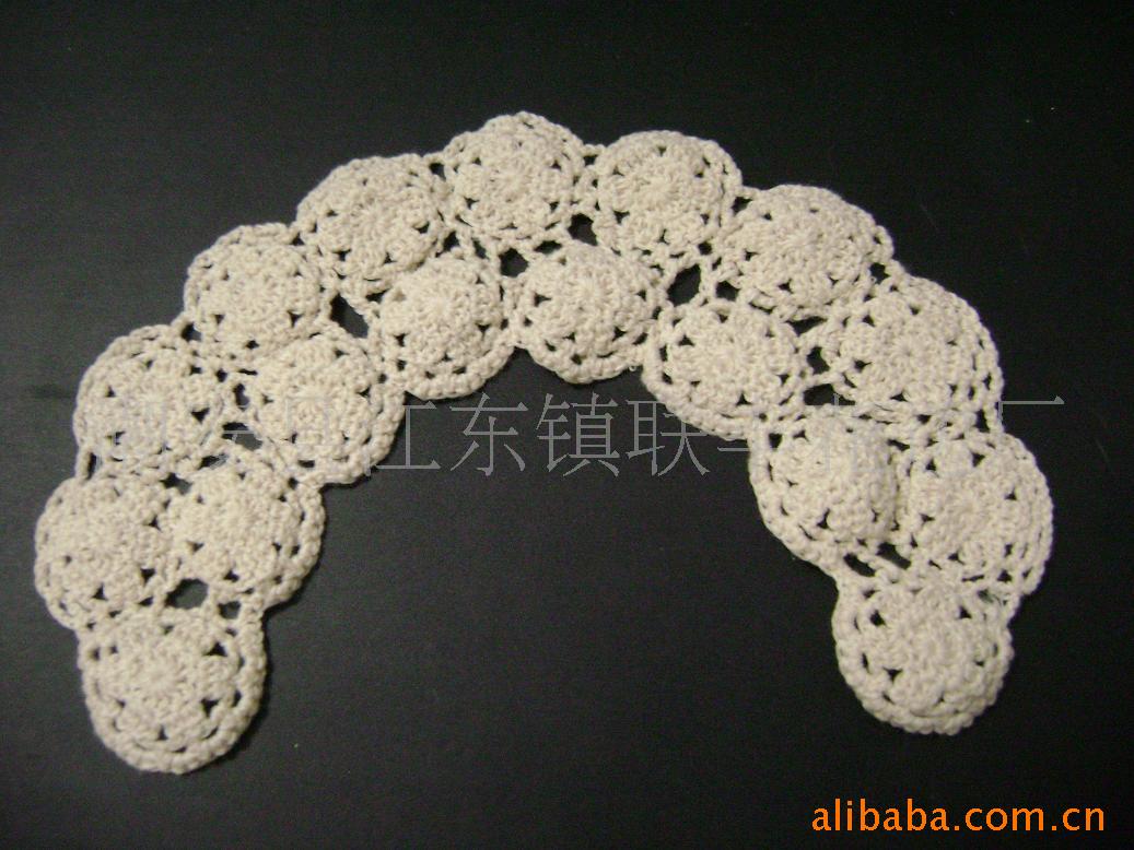 供应全棉，手钩花边，领花/手摇花边/中国结
