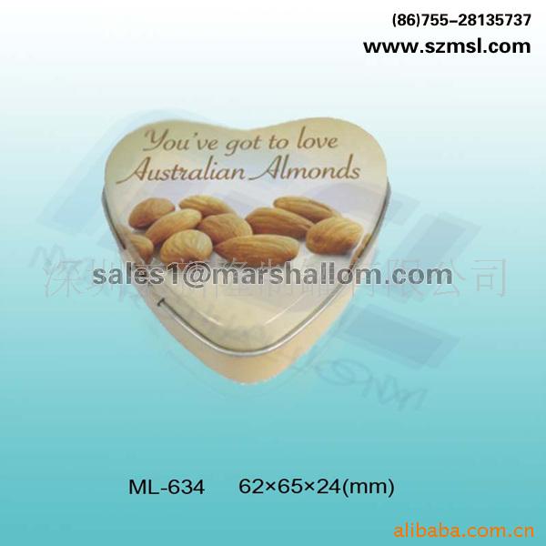 供应马口铁心形罐