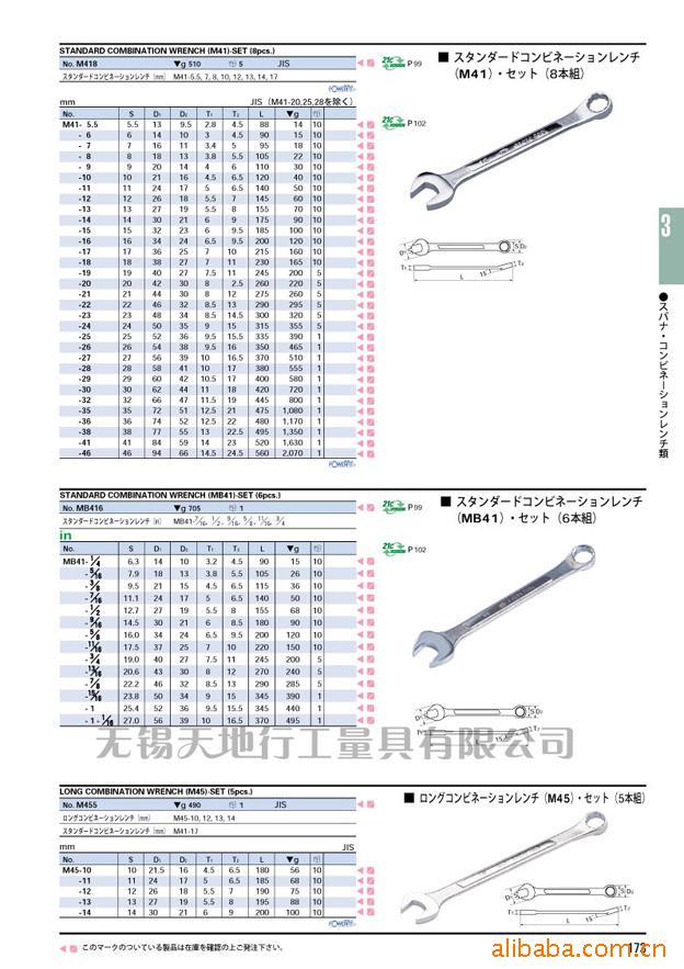 供应KTC工具_梅开扳手(图) M41-9