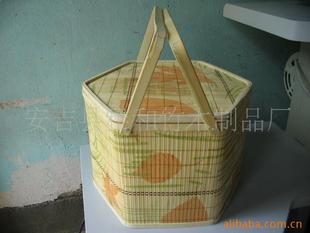 Supply of Hexagonal Printed Bamboo Baskets, Moon Cake Baskets, Pastry Packaging Baskets