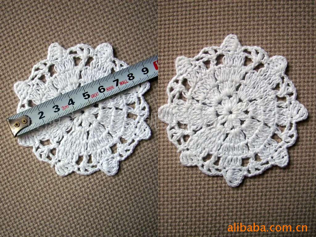 供应手钩花 手勾花 领花 钩针花 手工钩花 手钩杯垫 餐垫 垫子