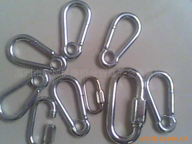 镀镍镀锌弹簧扣弹簧钩体育器材用品配件钩电泳黑