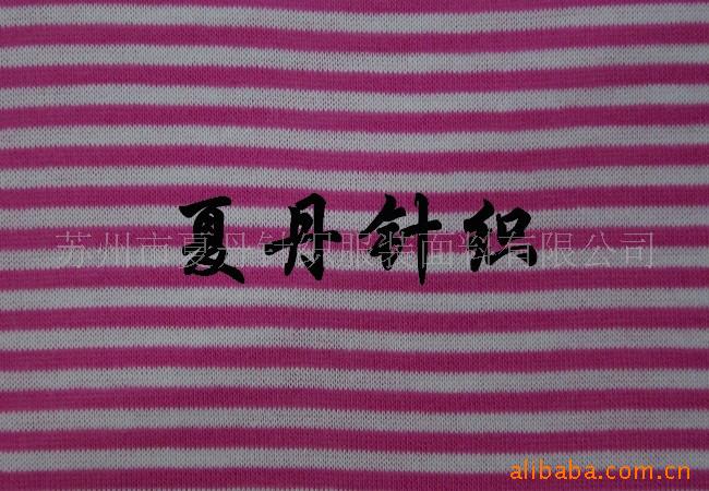 兰精人棉彩条汗布供应(图)，调线平纹大小循环色织短袖料T桖面料