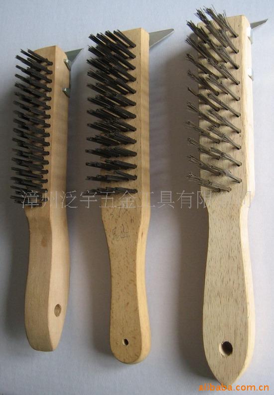厂家直销 供应除锈416 木柄钢 丝刷 五金工具刷