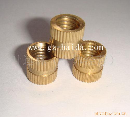 M1/4*8*8.0英制牙通孔铜花螺母 英制螺纹全通铜嵌件 标准英制注母