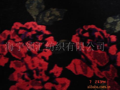 供应弹力丝绒印花面料