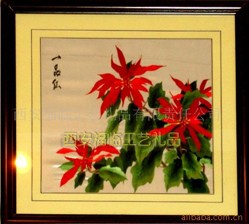 Handicraft 2018 new pattern supply China manual Suzhou embroidery Painting core finished product wholesale Suzhou embroidery Poinsettia