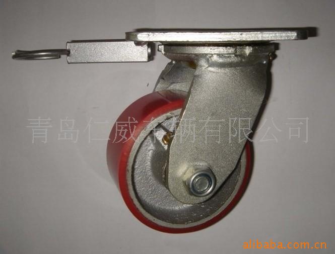 供应5寸重型铸铁芯聚氨酯脚轮(图)