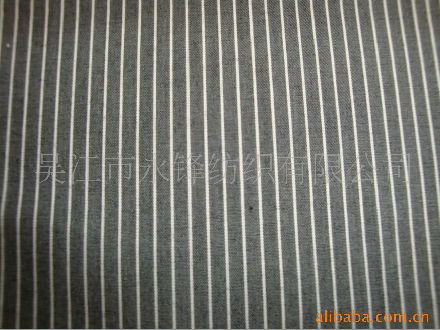 供应60S色织条子棉锦弹力府绸面料