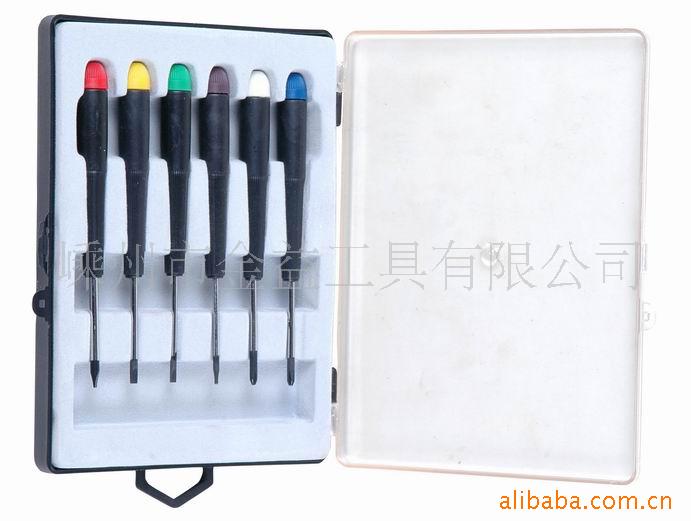 【金益工具】6PC精密钟表批/钟表螺丝批透明盒套装多功能迷你便携
