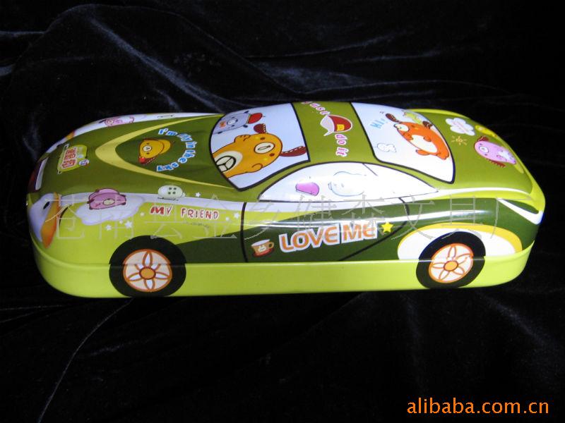 供应批发 可爱卡通双层汽车型儿童文具盒 创意儿童学习用品金属盒