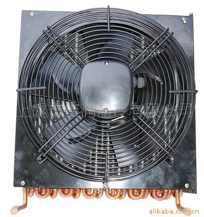 厂家供应 翅片式风冷冷凝器铜管高效换热器带风机冷库散热器