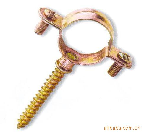 供应单环管卡(彩锌M7带胶卡箍)铁制管道固定用