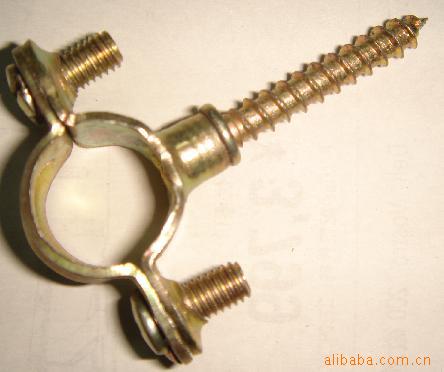 供应双环不带胶管卡(彩锌)铁制管道固定用