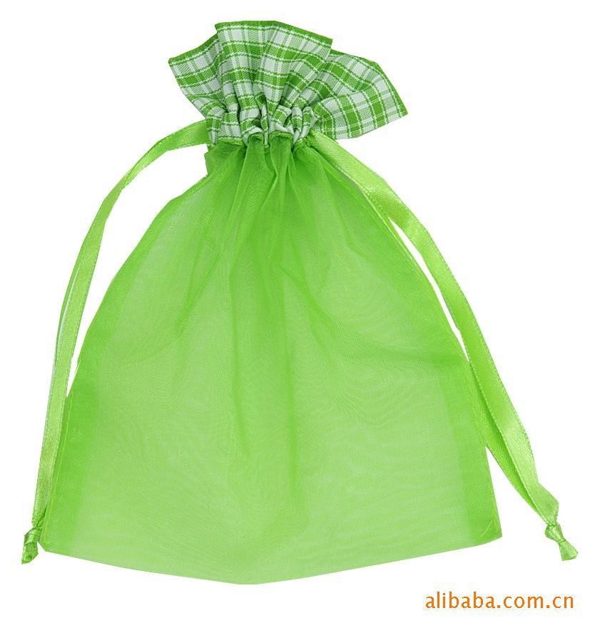 【厂家直销】礼品包装糖果圣诞透明欧根纱袋雪纱抽绳珍珠纱束口袋