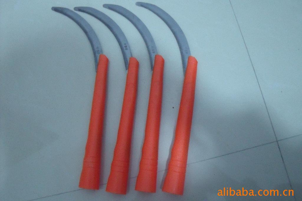 供应不锈钢锯齿镰刀 红色塑柄细齿锯镰