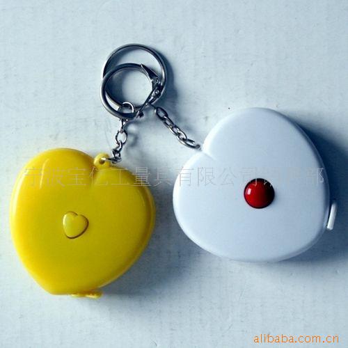 厂家供应心型迷你卷尺 ABS钥匙扣卷尺 可定制PVC玻璃纤维卡通卷尺