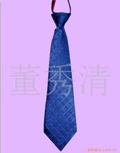 仿真丝现货定制简易领带挂扣领带 易拉得领带 拉链领带半挂领带批