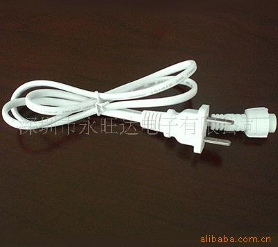 white power cord 2P Waterproof male cable Waterproof joint line National standard power cord