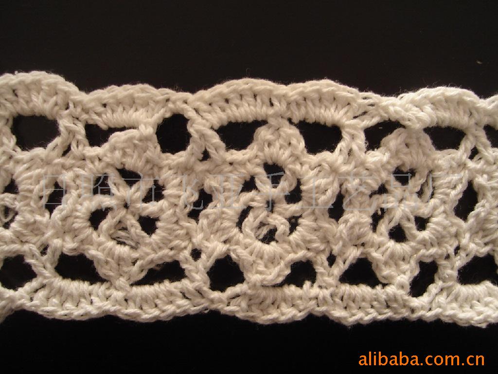 供应手工钩针花边。棉线花边手工钩编花边款式新。品种全可定做