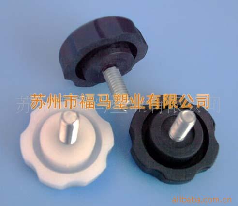 梅花头塑料手拧螺丝 塑胶头手旋螺母M6X16 嵌件螺栓 厂家现货
