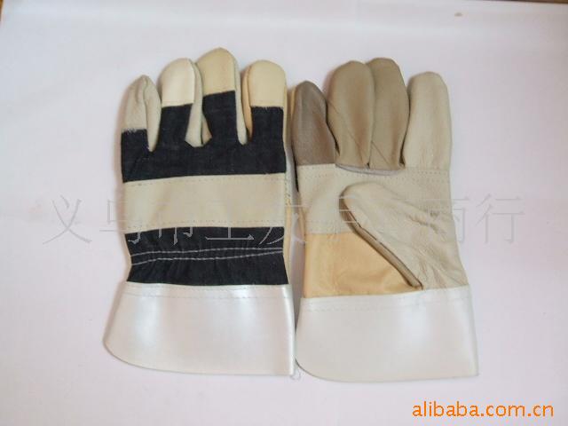 热销牛仔七彩手套短皮手套电焊家私手套劳保防护手套焊工手套半皮