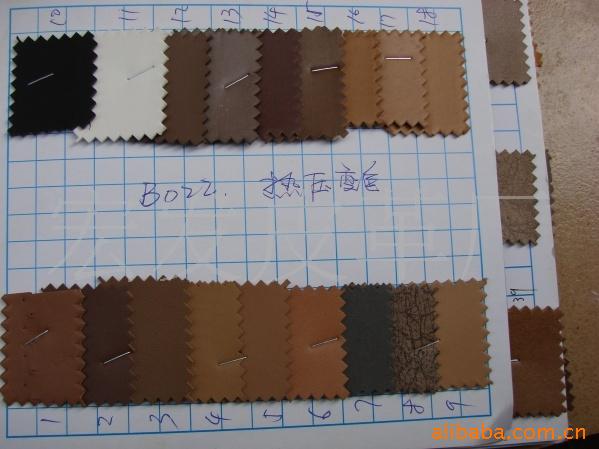 供应热压变色荔枝纹ＰＵ皮革／热压变色磨砂PU皮革