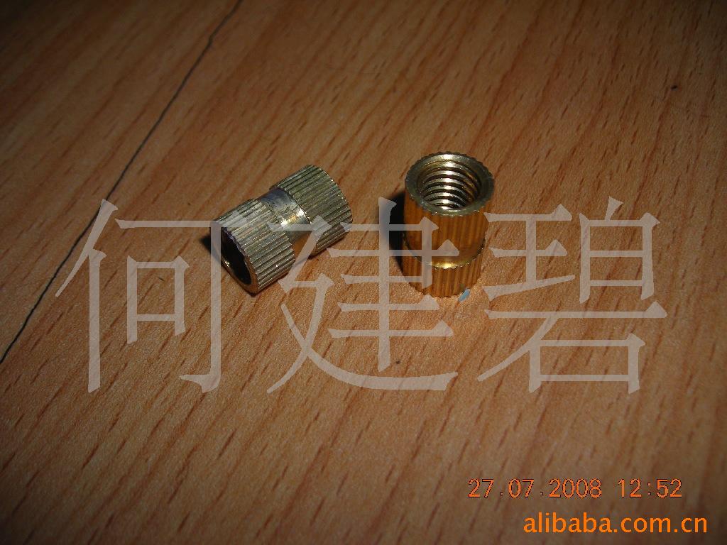 GB809 大量供应铜滚花螺母 铜嵌装螺母  铜嵌装螺母 滚花螺母