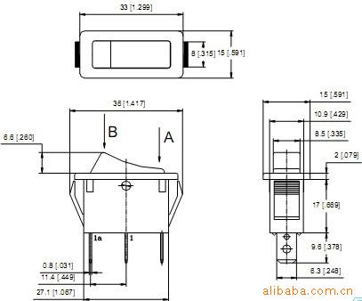 三脚三档船型开关 三脚三档船形开关 六脚三档船型开关 船形开关
