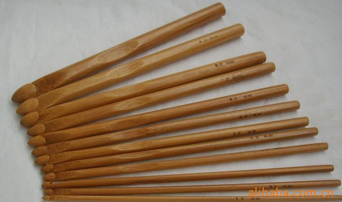 外贸高档竹制全套圆柱碳化钩针3.0mm-10.0mm