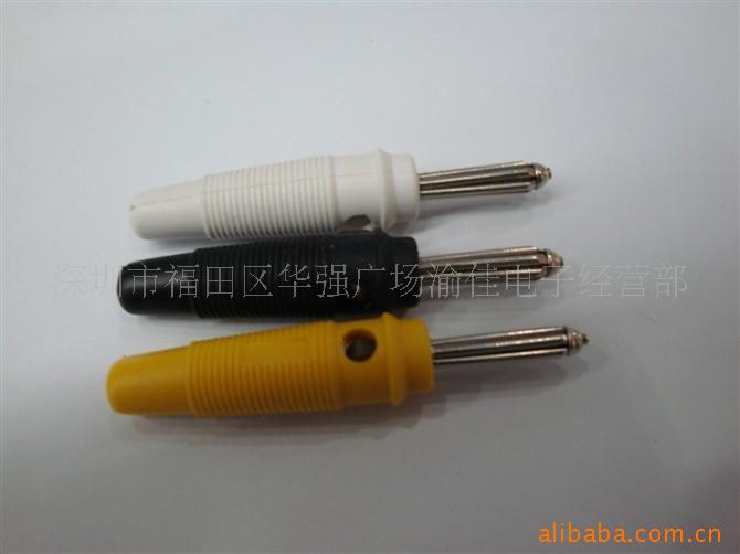 台湾产 纯铜镀镍香蕉插 喇叭插头 音响信号线插头