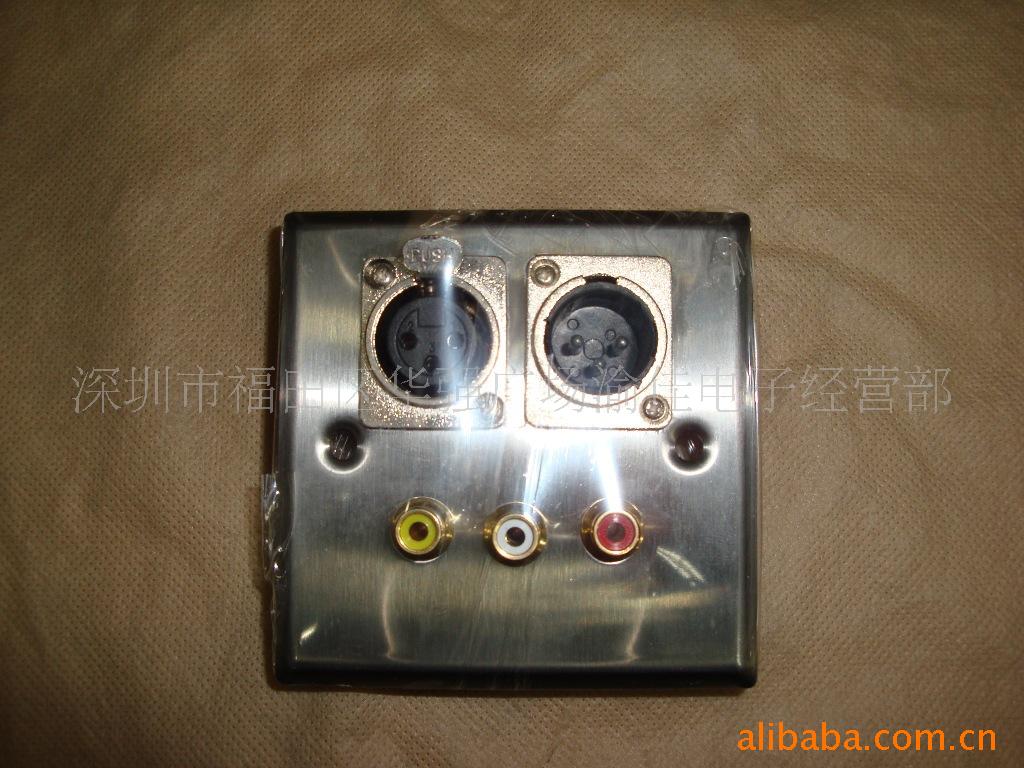 86型 不锈钢面板 卡龙母座和RCA面板