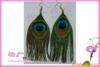 AliExpress supply spot Korean peacock feather earrings European and American style feather earrings large feather ear pendant