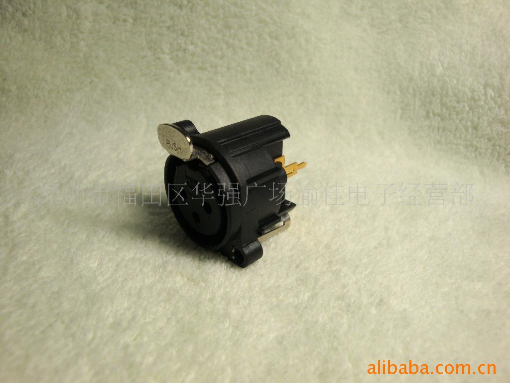 镀金3芯卡龙座平衡座 直脚3芯卡侬母座 音响话筒插座