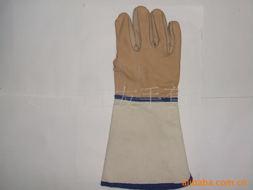 帆布家私电焊手套劳保手套头层手套加固手套焊工手套长款大袖