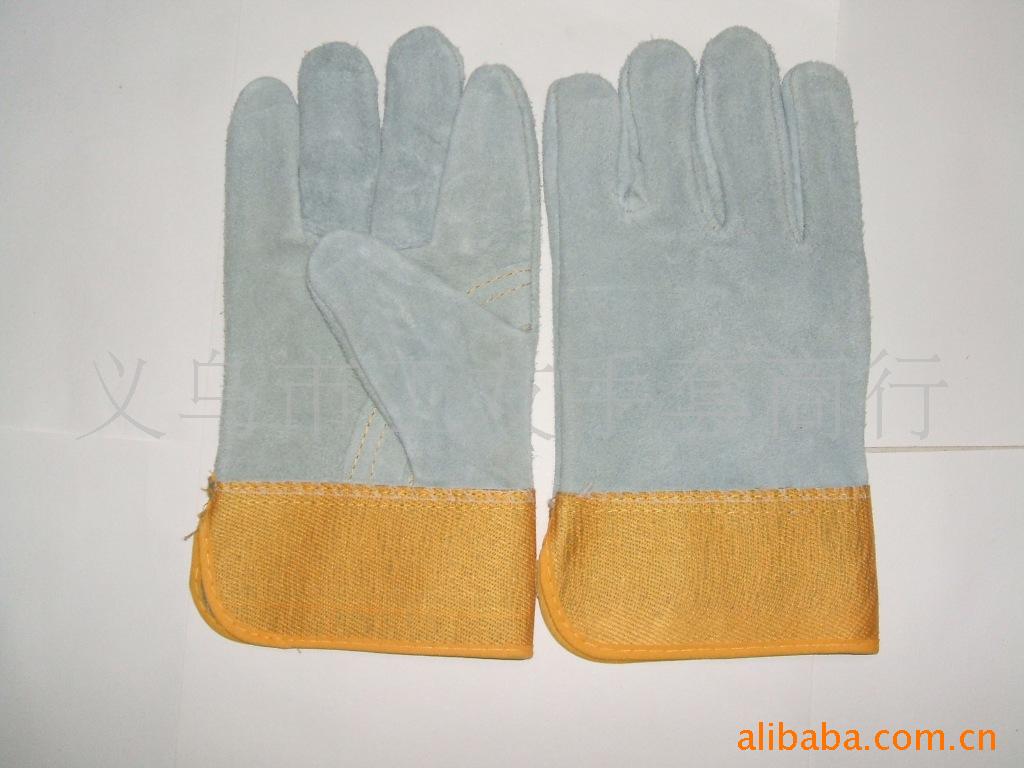 厂家直销全皮无里二层短电焊手套劳保手套工作防护手套焊工手套