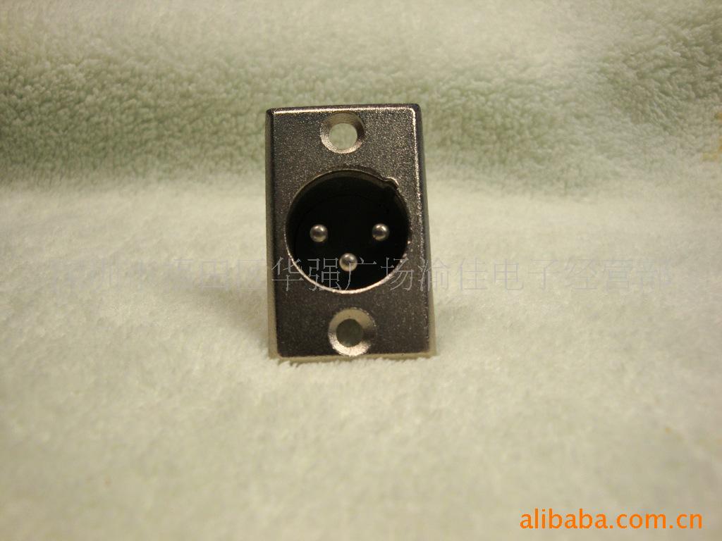 金属3芯卡龙公座 长方形3芯卡侬公座 话筒插座 平衡插座