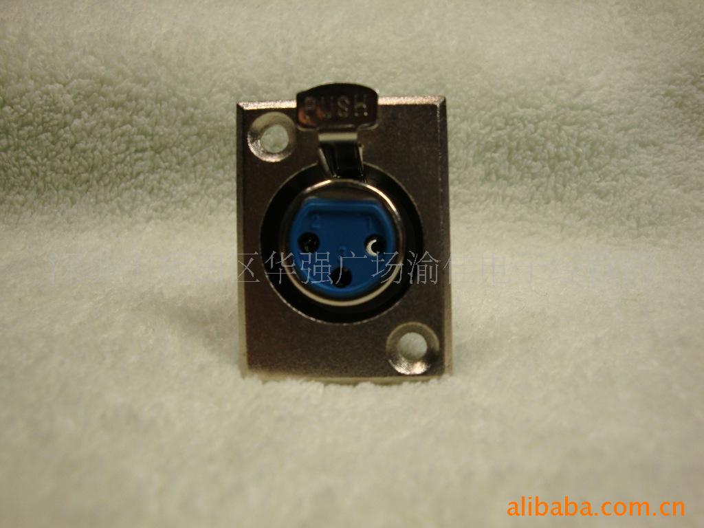 3芯卡龙母座 金属方形3芯卡侬母座 3P音响话筒插座