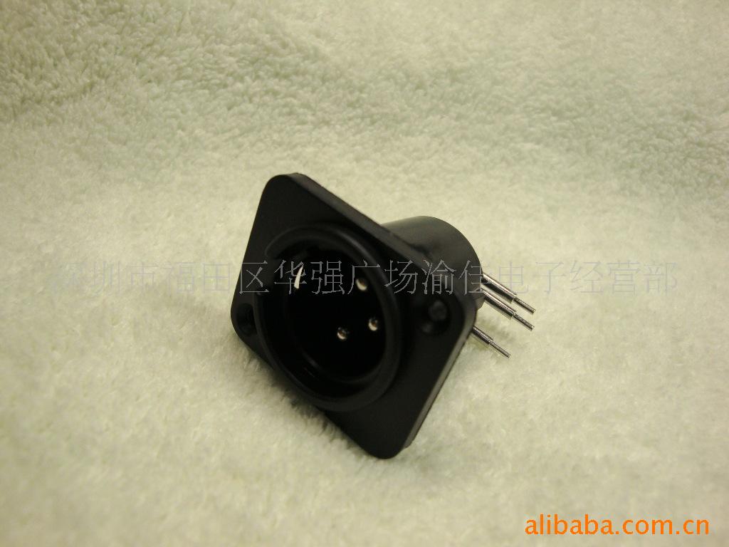 弯脚3芯卡龙公座 3芯卡侬公座 音响话筒插头 平衡插座