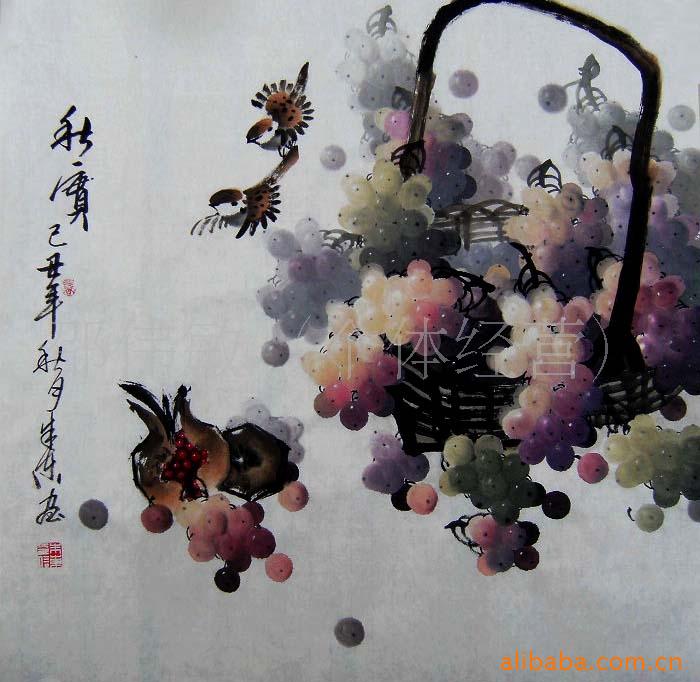 Freehand Chinese painting grape Grape painting Famous paintings Gift painting Flowers and Birds Luoyang painter Judon